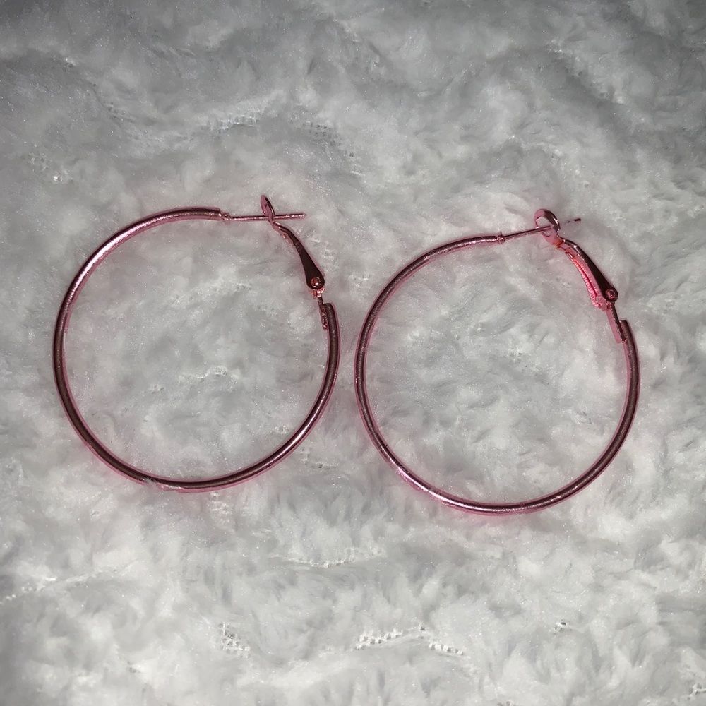 Pink Hoop Earrings